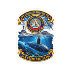 Kiss-Cut Vinyl Decal - NAVY - USS Undersea Warfare Field - San Clemente Island - Crest - w scene - 3D - Enhanced