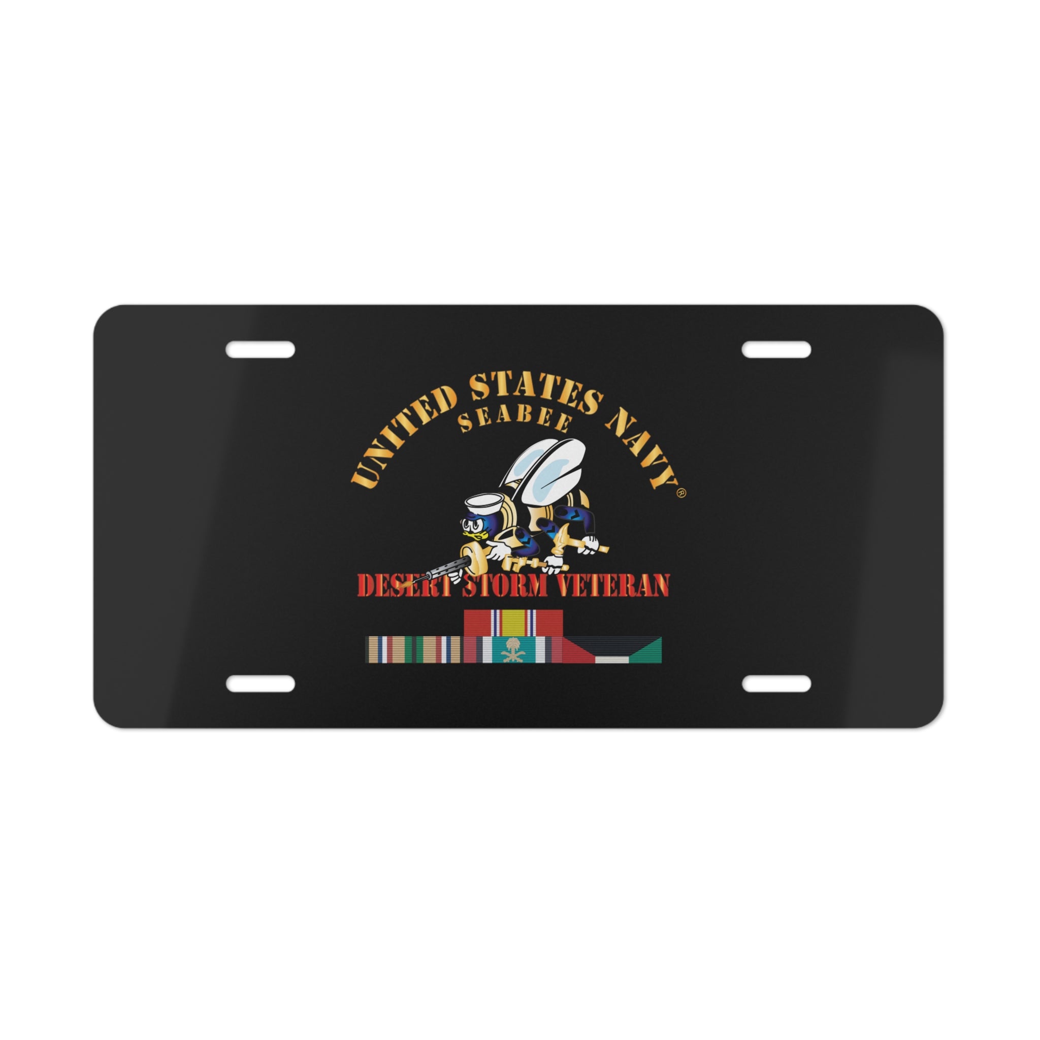 Vanity License Plate - Navy - Seabee - Desert Storm Veteran