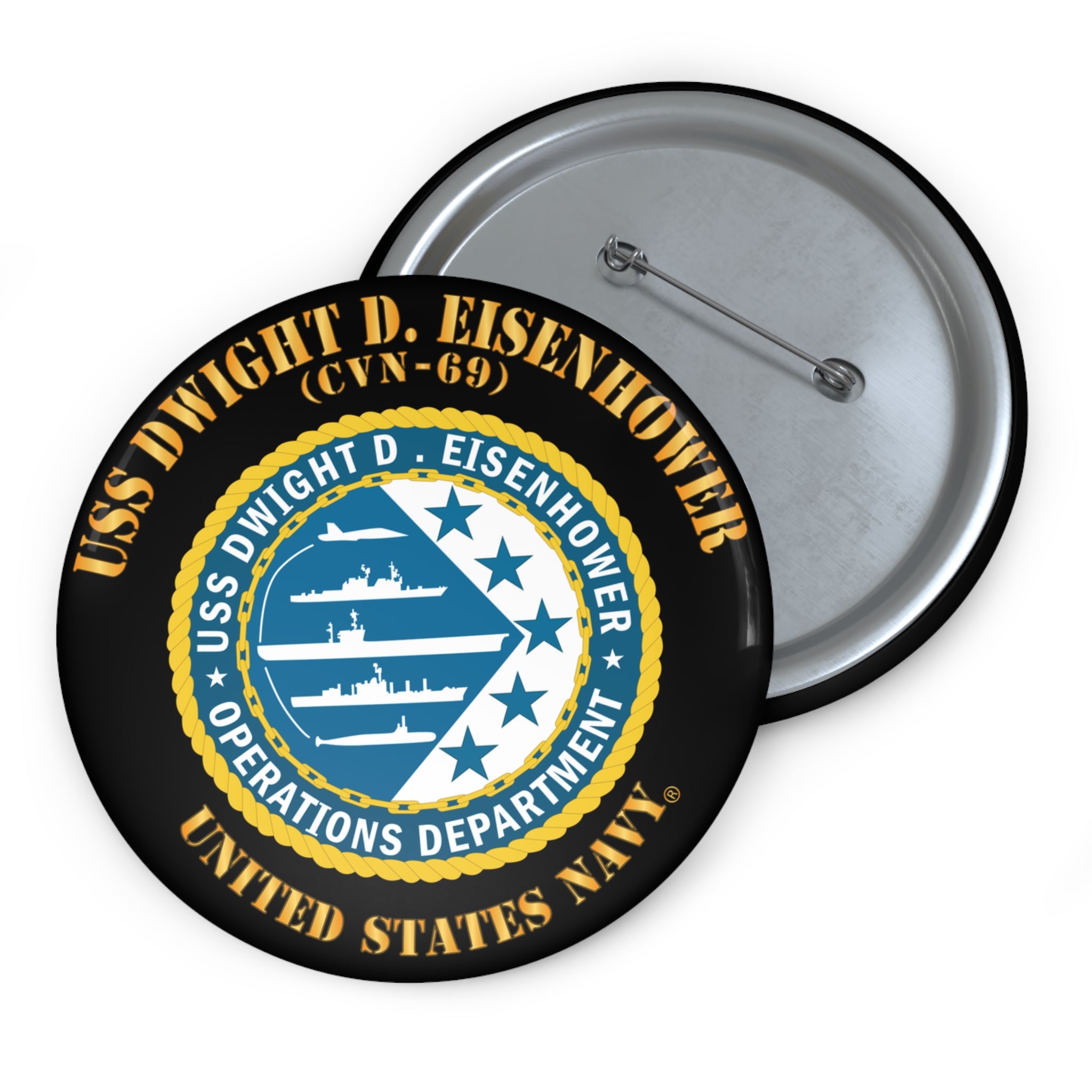 Custom Pin Button - Navy - USS Dwight D. Eisenhower (CVN-69) - Operations Department