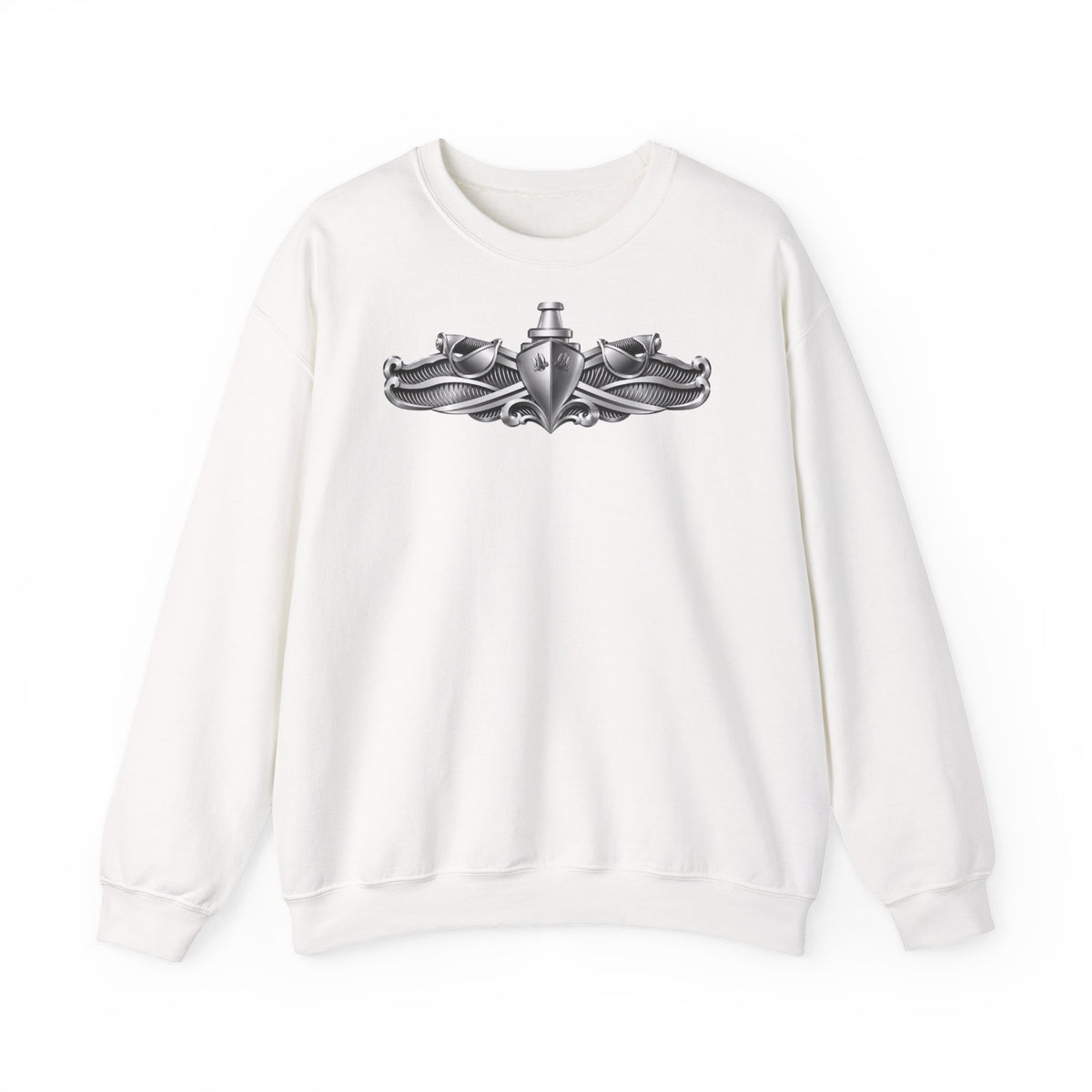 Unisex Heavy Blend™ Crewneck Sweatshirt - Navy - Badge - Enlisted Surface Warfare Specialist (ESWS) wo txt - 3D - Enhanced