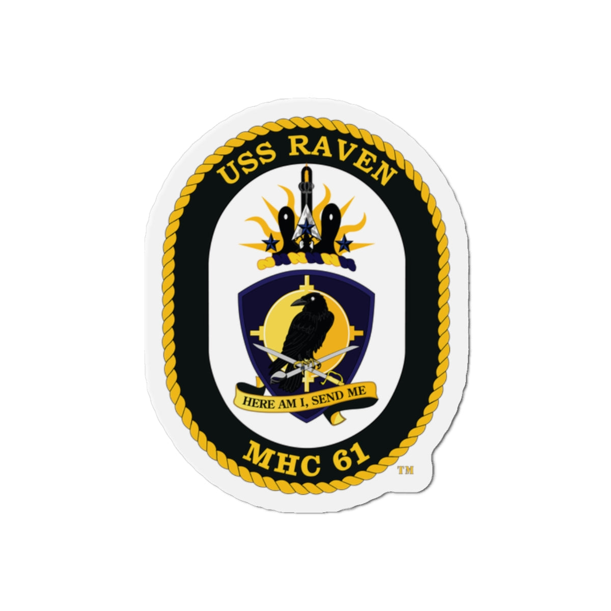 Die-Cut Magnet - Navy - USS Raven (MHC-61) wo txt