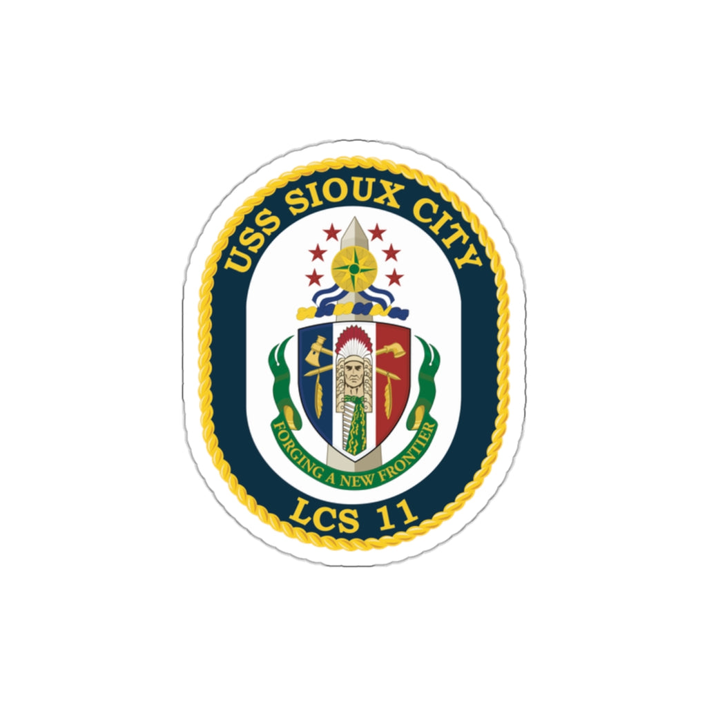Die-Cut Vinyl Sticker - Navy - USS Sioux City (LCS-11) wo Txt