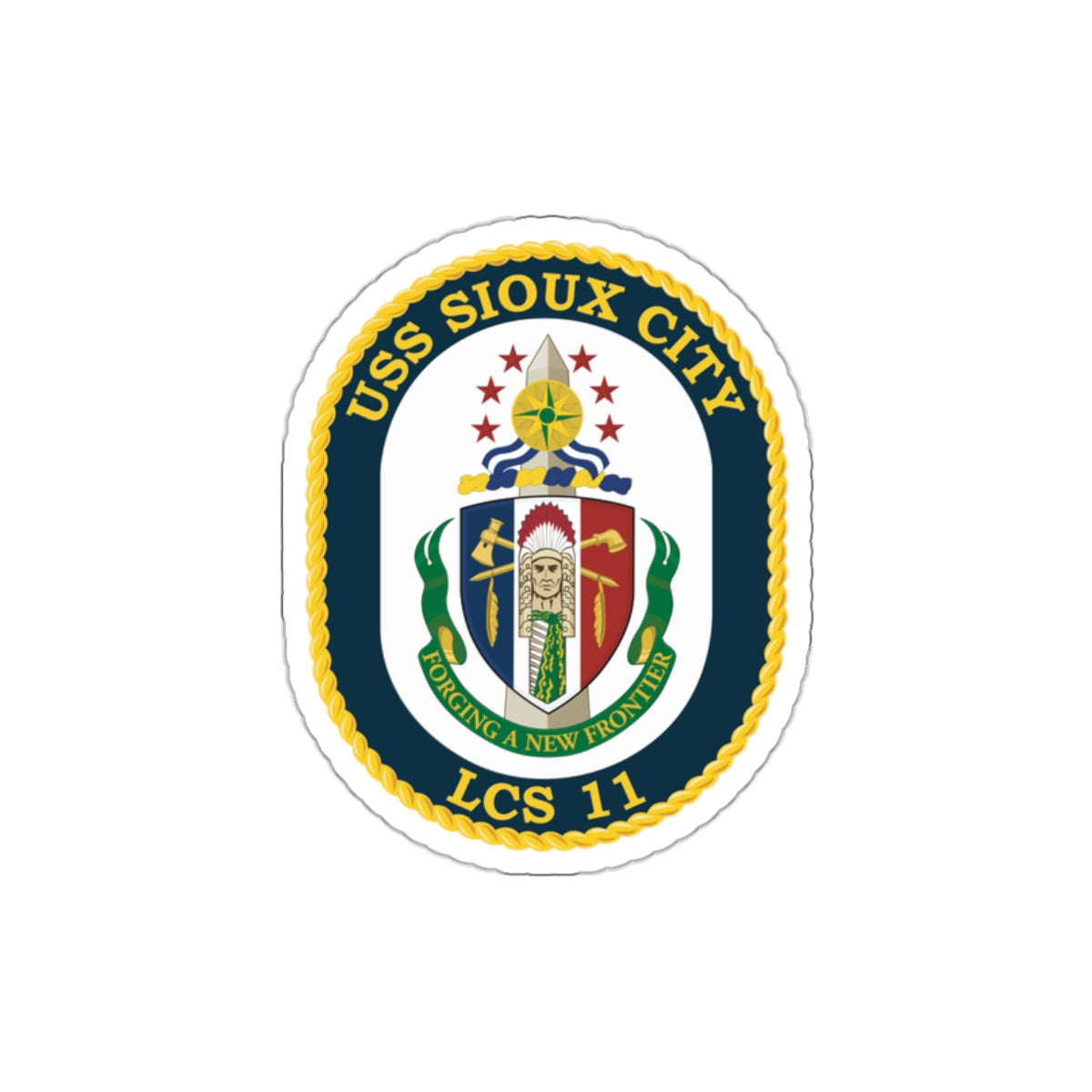 Die-Cut Vinyl Sticker - Navy - USS Sioux City (LCS-11) wo Txt