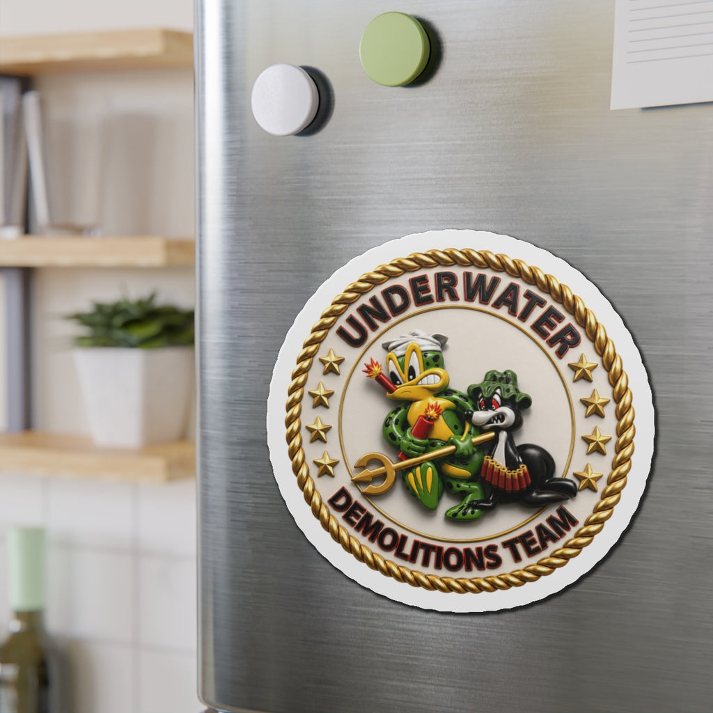 Die-Cut Magnet - Navy - SOF - Underwater Demolitions Team - Sammy - Freddie - 3D - Enhanced