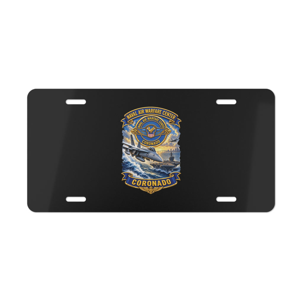 Vanity License Plate - NAVY - Naval Air Warfare Center - Coronado - Crest - with Scene - 3D - Enhanced
