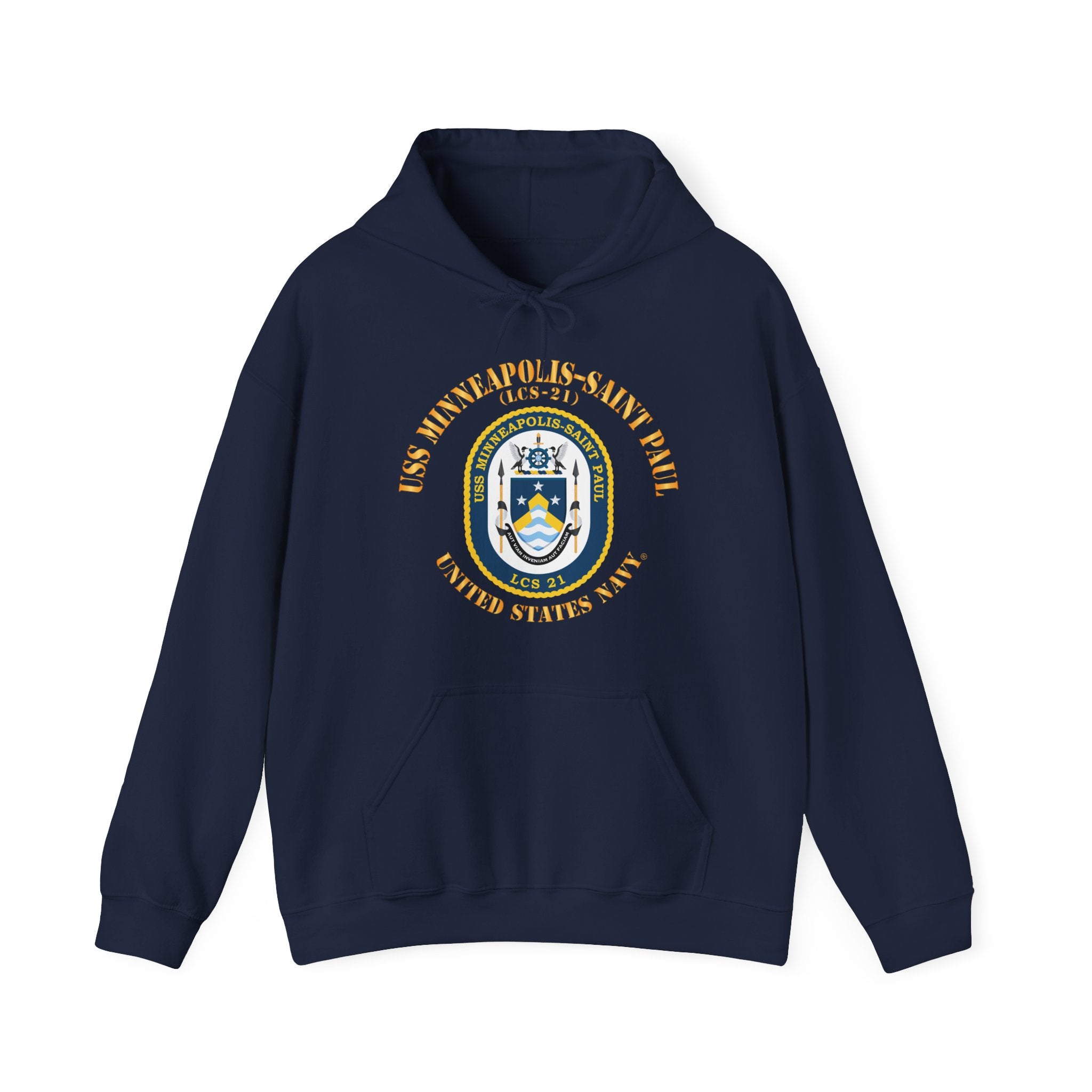 Unisex Heavy Blend™ Hoodies - Navy - USS Minneapolis–Saint Paul (LCS-21)