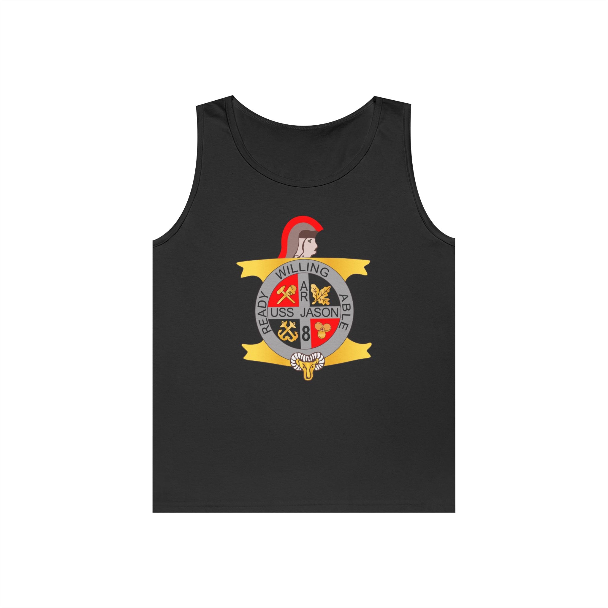 Unisex Heavy Cotton Tank Top - Navy - USS Jason (AR-8) wo Txt