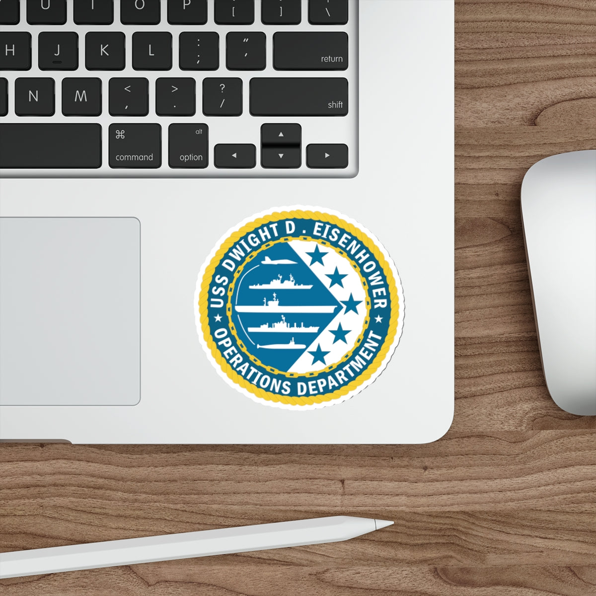 Die-Cut Vinyl Sticker - Navy - USS Dwight D. Eisenhower (CVN-69) - Operations Department wo txt
