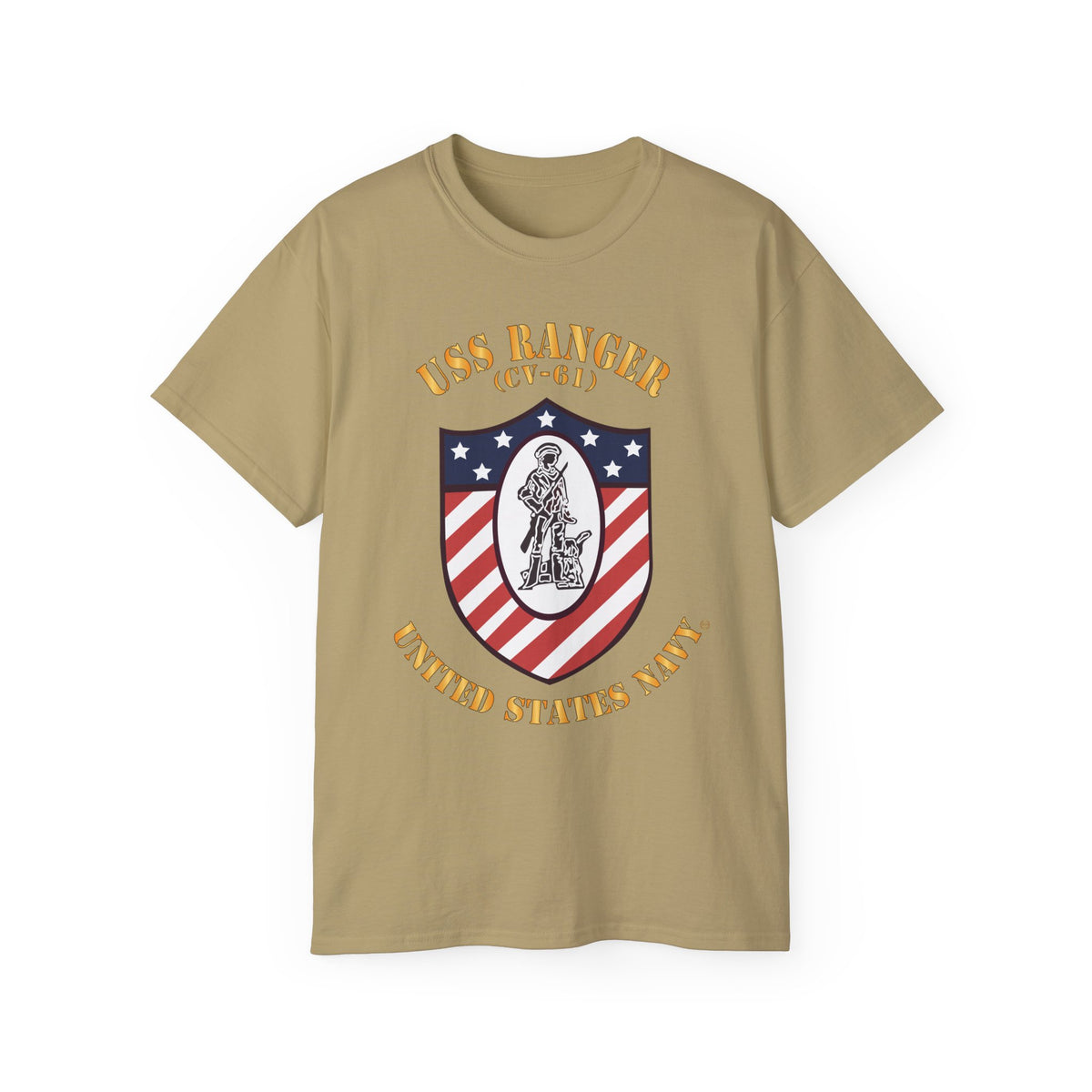 Unisex Ultra Cotton T-Shirt - Navy - USS Ranger (CV-61) X 300