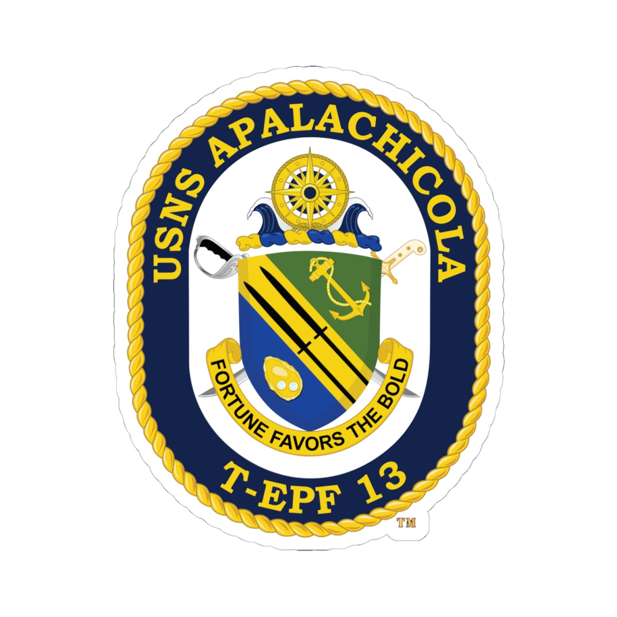 Kiss-Cut Stickers - Navy - USNS Apalachicola (T-EPF 13) wo txt