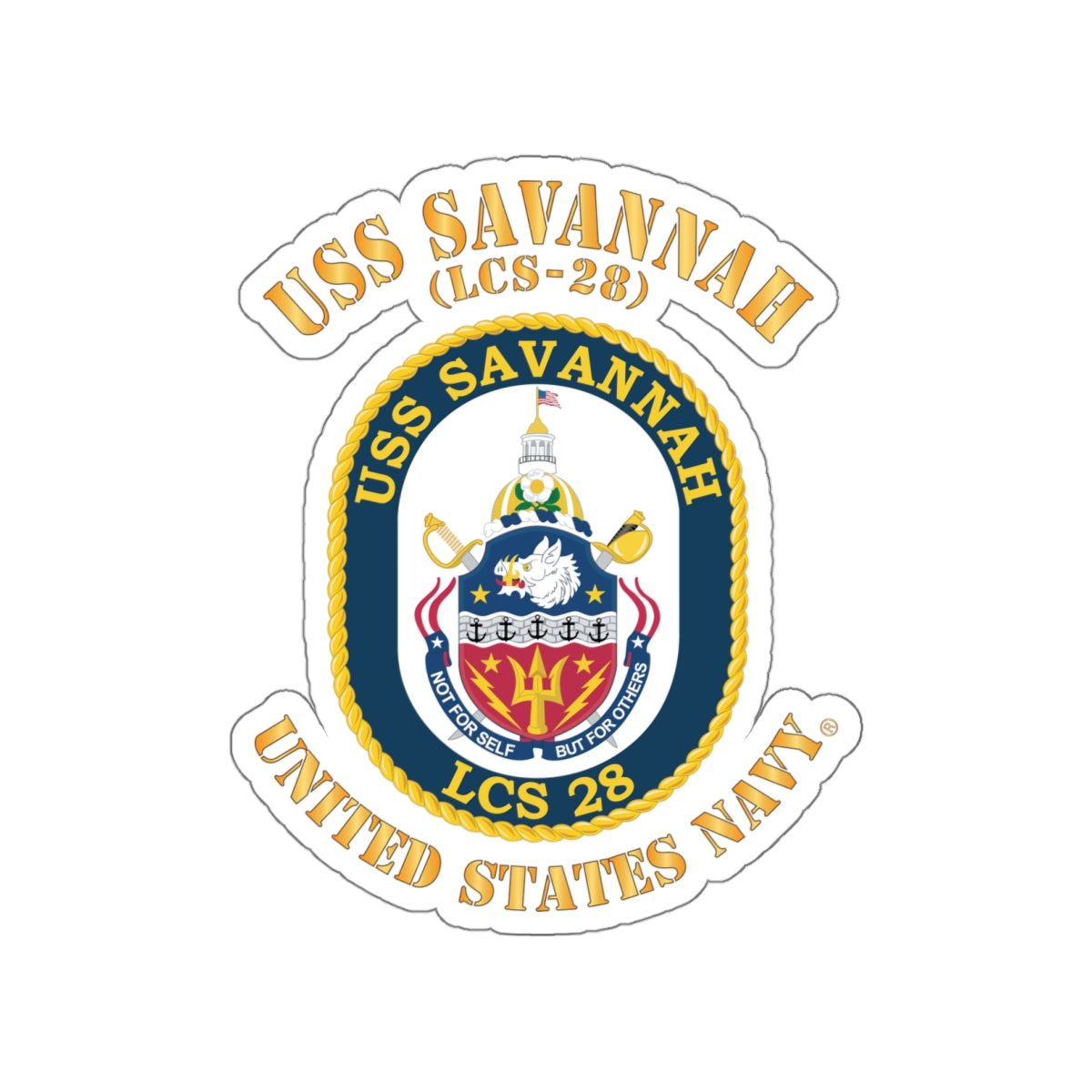 Die-Cut Vinyl Sticker - Navy - USS Savannah (LCS-28)