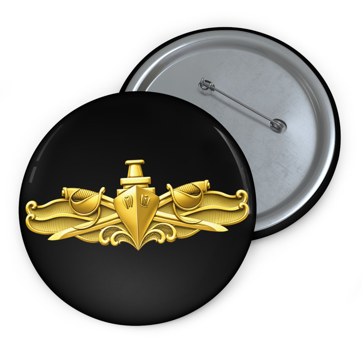 Pin Button - Navy - Badge - Surface Warfare Officer (SWO) wo txt - 3D - Enhanced