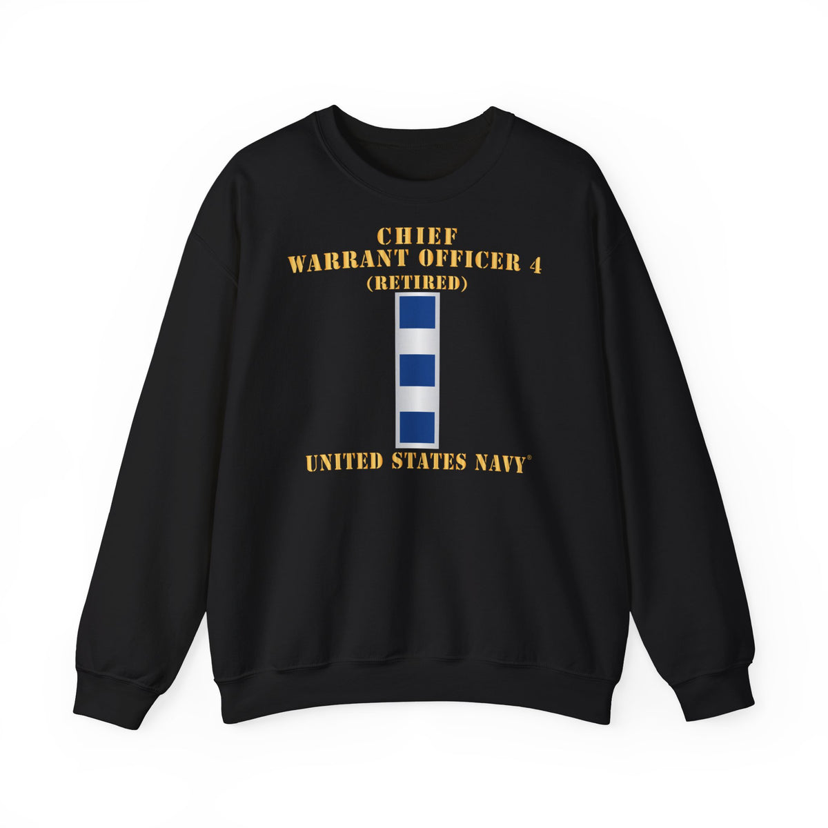 Unisex Heavy Blend™ Crewneck Sweatshirt - Navy - Chief Warrant Officer 4 - CW04 - Retired
