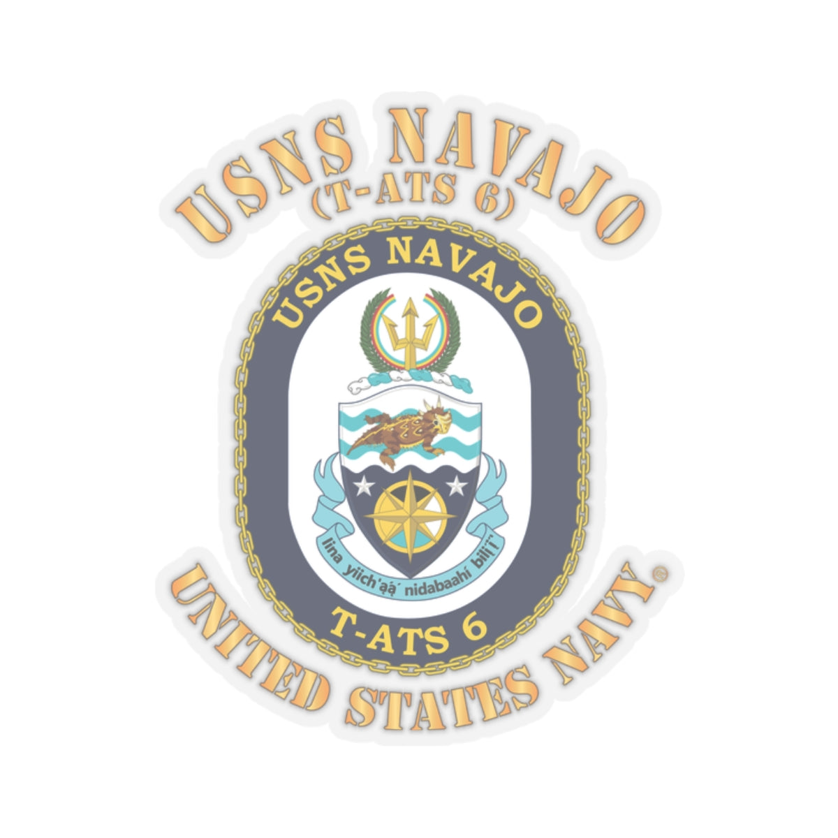 Kiss-Cut Stickers - Navy - USNS Navajo (T-ATS 6)