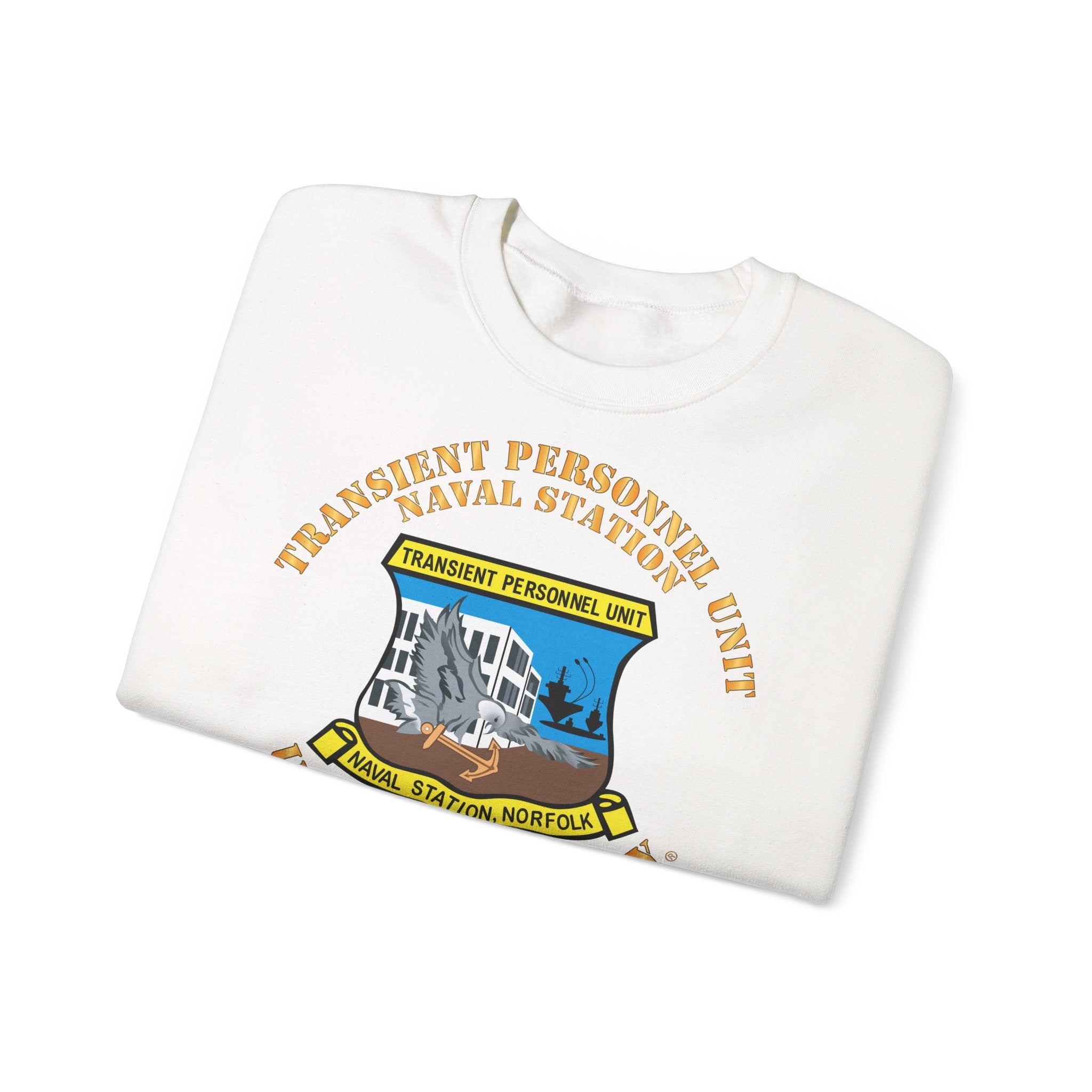 Unisex Heavy Blend™ Crewneck Sweatshirt - Navy - Transient Personnel Unit - Naval Station Norfolk