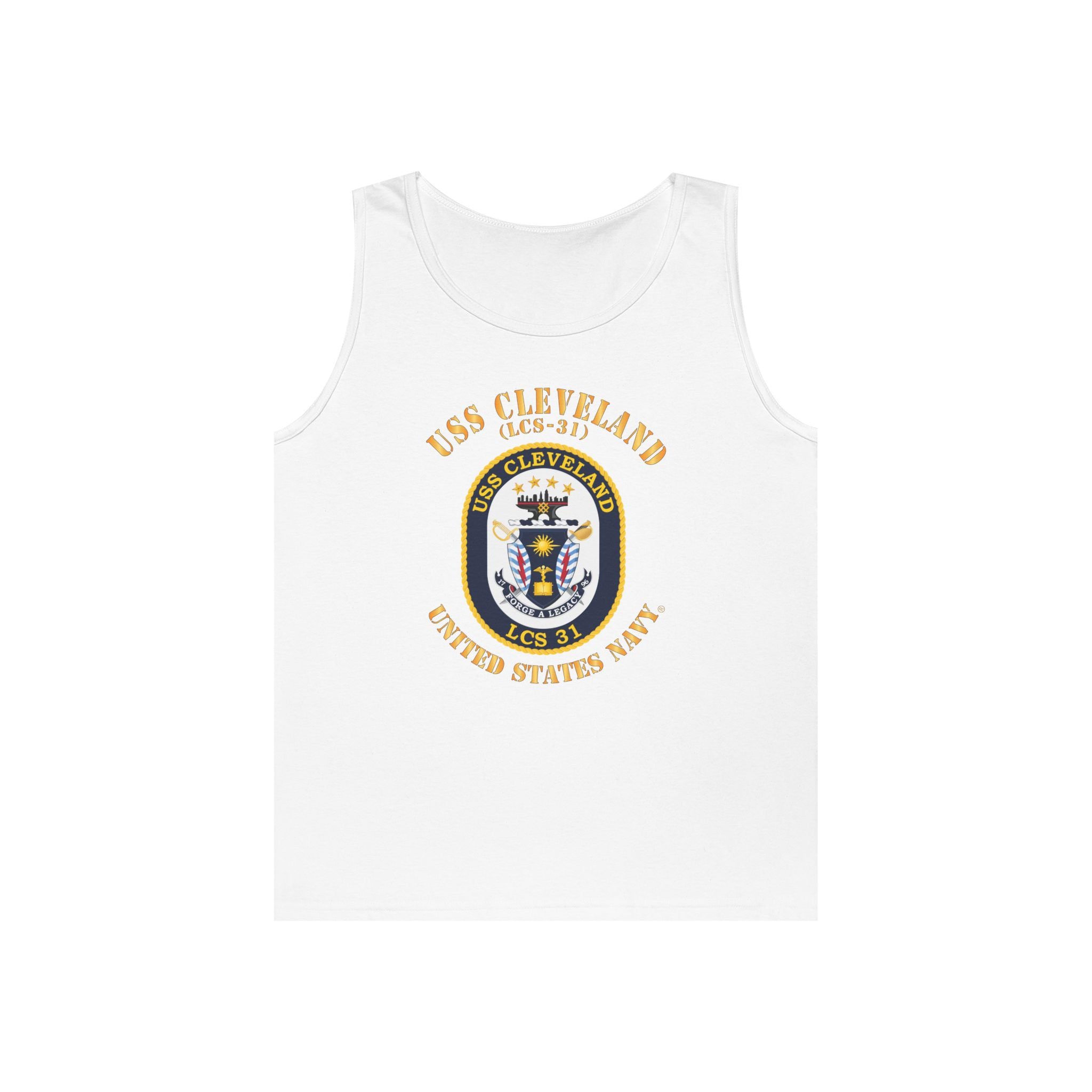 Unisex Heavy Cotton Tank Top - Navy - USS Cleveland (LCS-31)