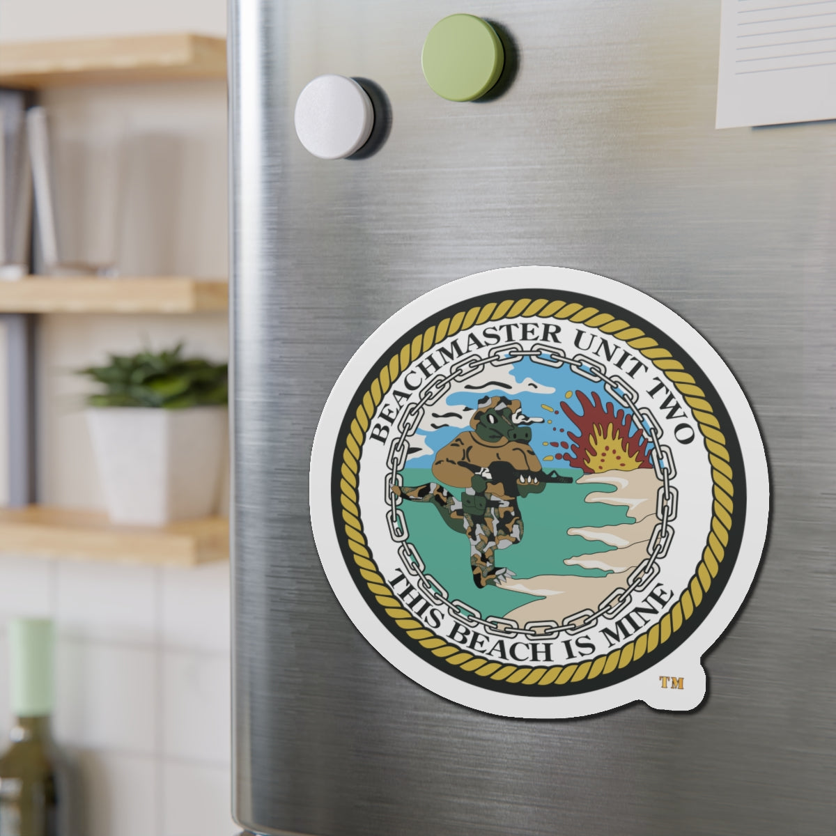 Die-Cut Magnet - Navy - Beachmaster Unit Two (BMU-2) wo txt X 300