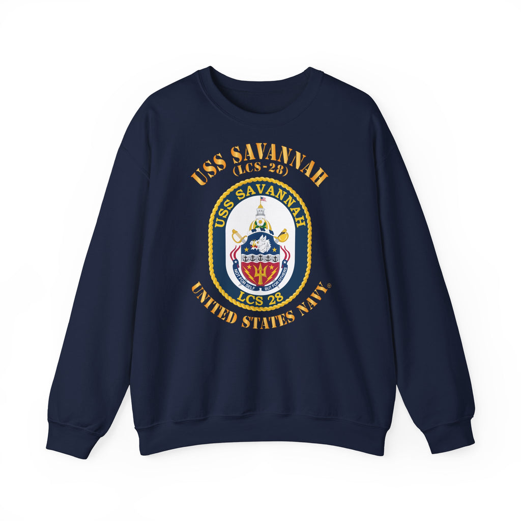 Unisex Heavy Blend™ Crewneck Sweatshirt - Navy - USS Savannah (LCS-28)