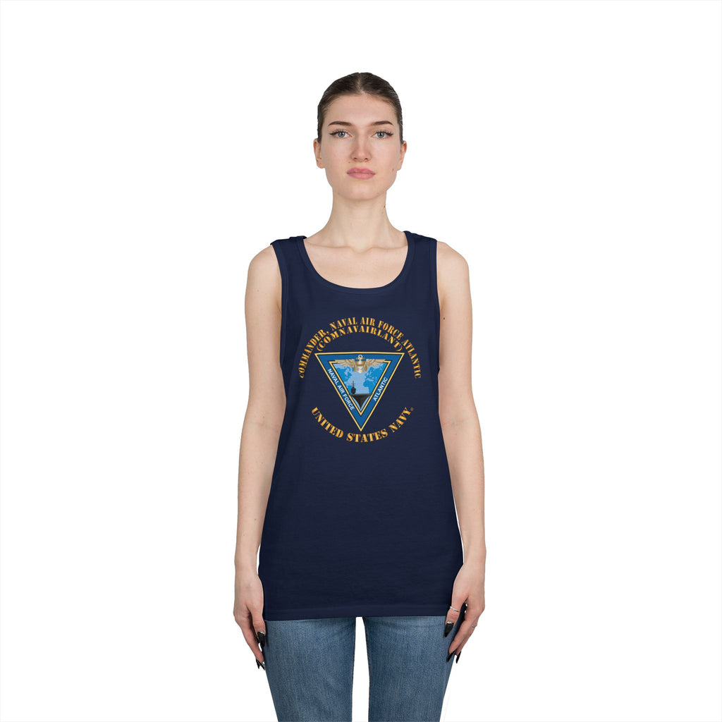 Unisex Heavy Cotton Tank Top - Navy - Commander, Naval Air Force Atlantic - COMNAVAIRLANT