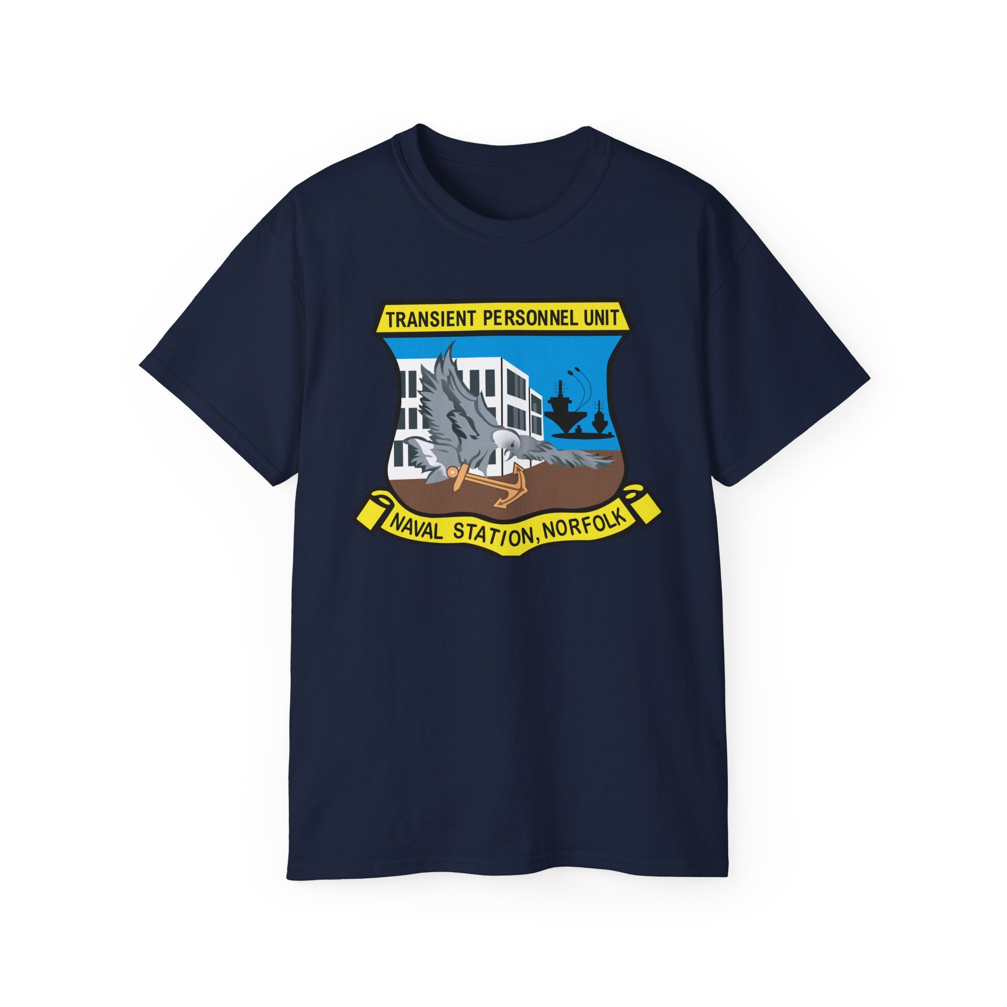 Unisex Ultra Cotton T-Shirt - Navy - Transient Personnel Unit - Naval Station Norfolk wo Txt