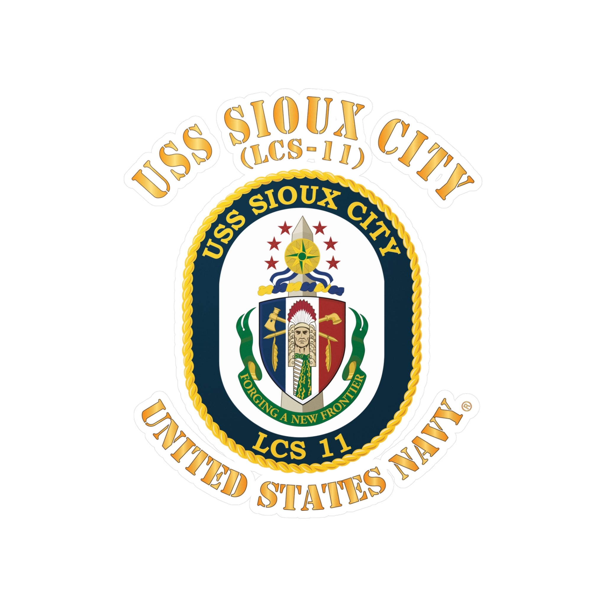 Kiss-Cut Vinyl Decal - Navy - USS Sioux City (LCS-11)