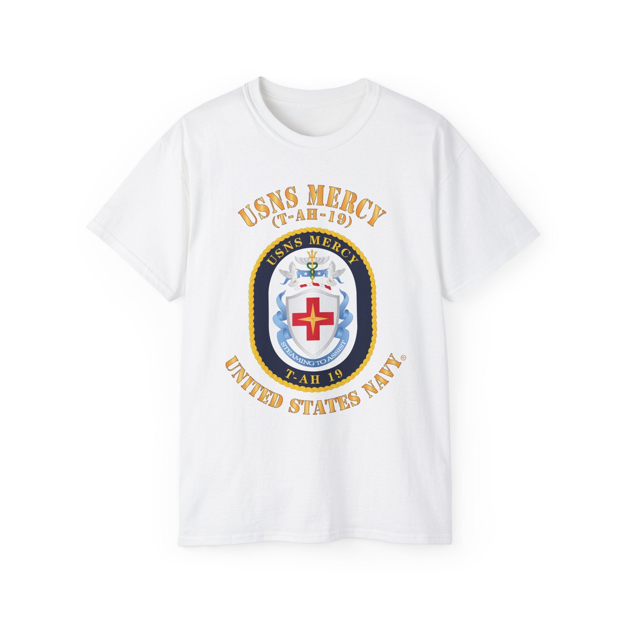 Unisex Ultra Cotton T-Shirt - Navy - USNS Mercy (T-AH-19)