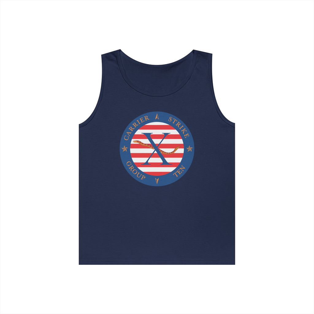 Unisex Heavy Cotton Tank Top - Navy - Carrier Strike Group 10 (CSG-10) wo Txt