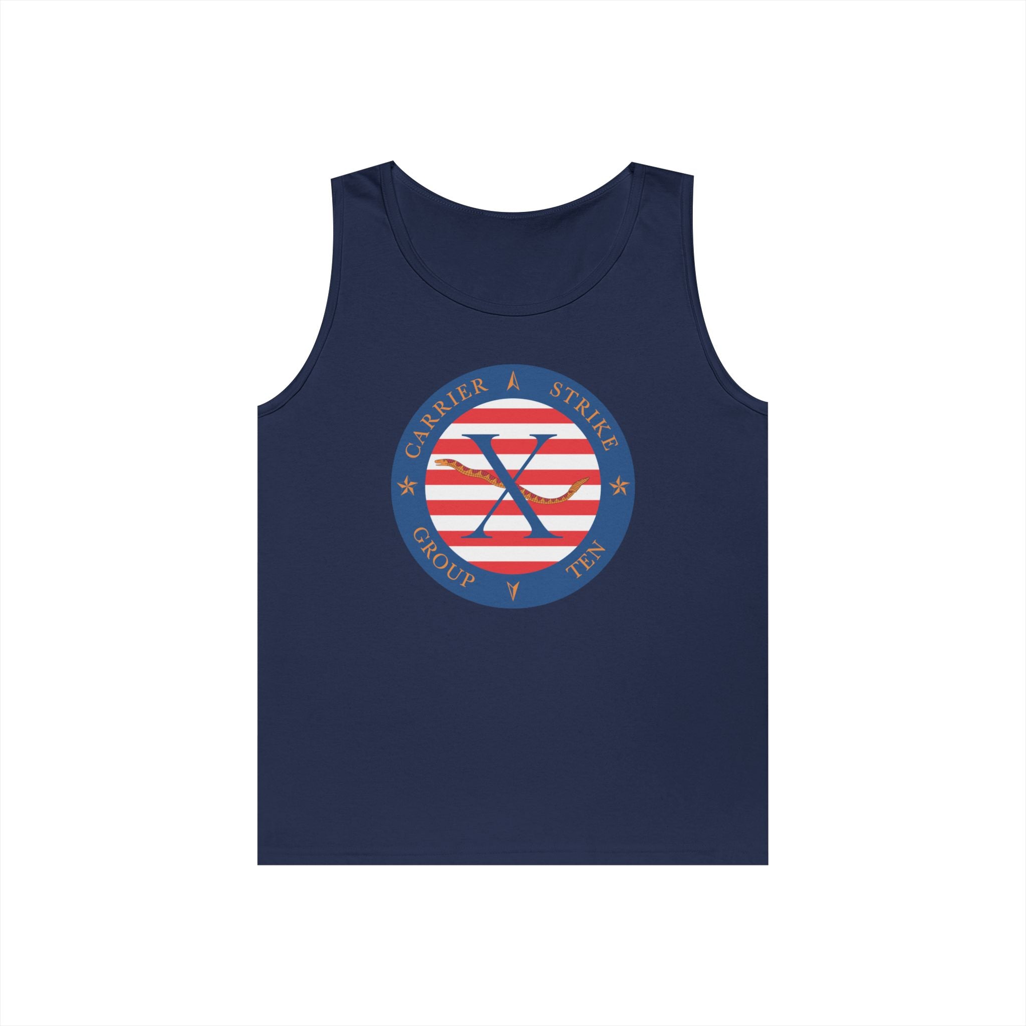 Unisex Heavy Cotton Tank Top - Navy - Carrier Strike Group 10 (CSG-10) wo Txt