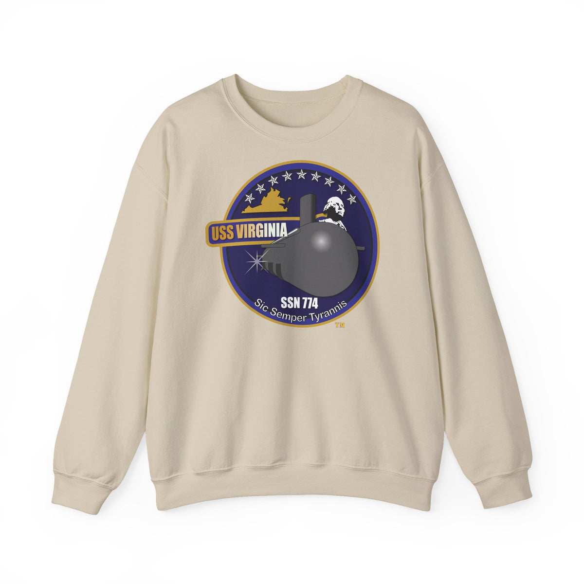 Unisex Heavy Blend™ Crewneck Sweatshirt -  Navy - USS Virginia (SSN-774) wo txt X 300