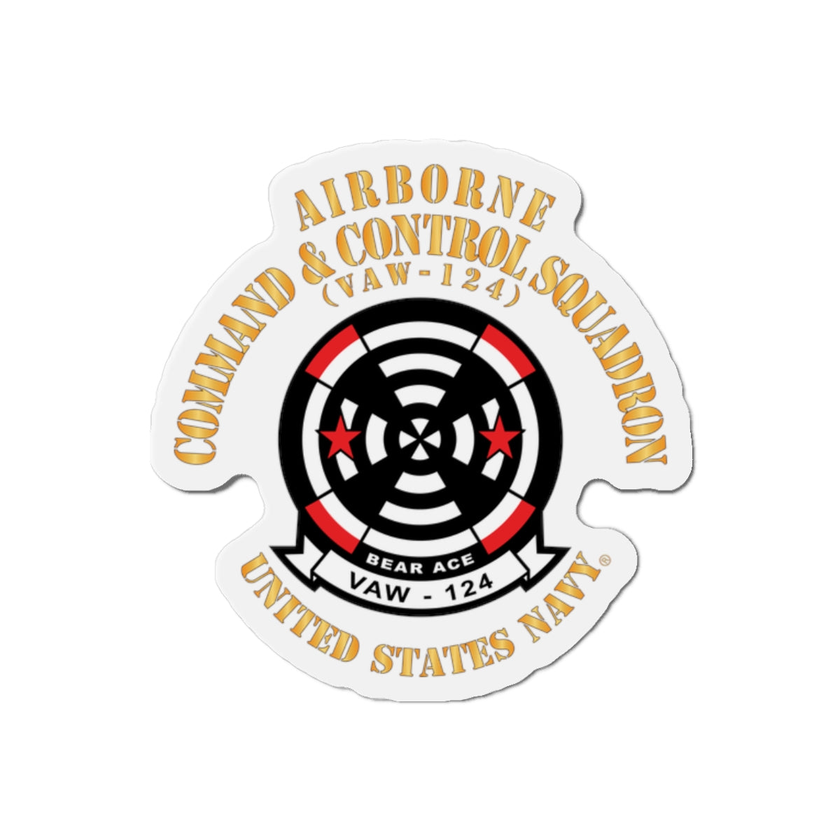 Die-Cut Magnet - Navy - Airborne Command & Control Squadron 124 (VAW-124)