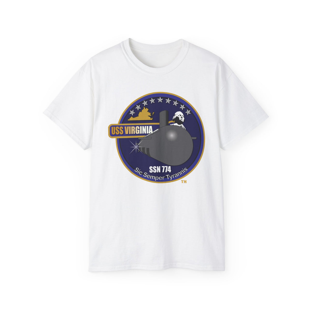 Unisex Ultra Cotton T-Shirt - Navy - USS Virginia (SSN-774) wo txt X 300