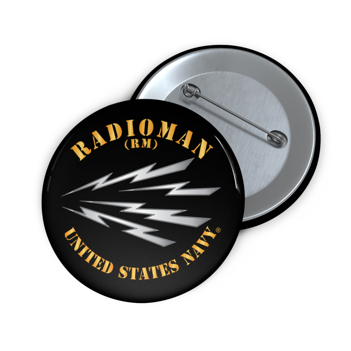 Pin Button - Navy - Rate - Radioman (RM)