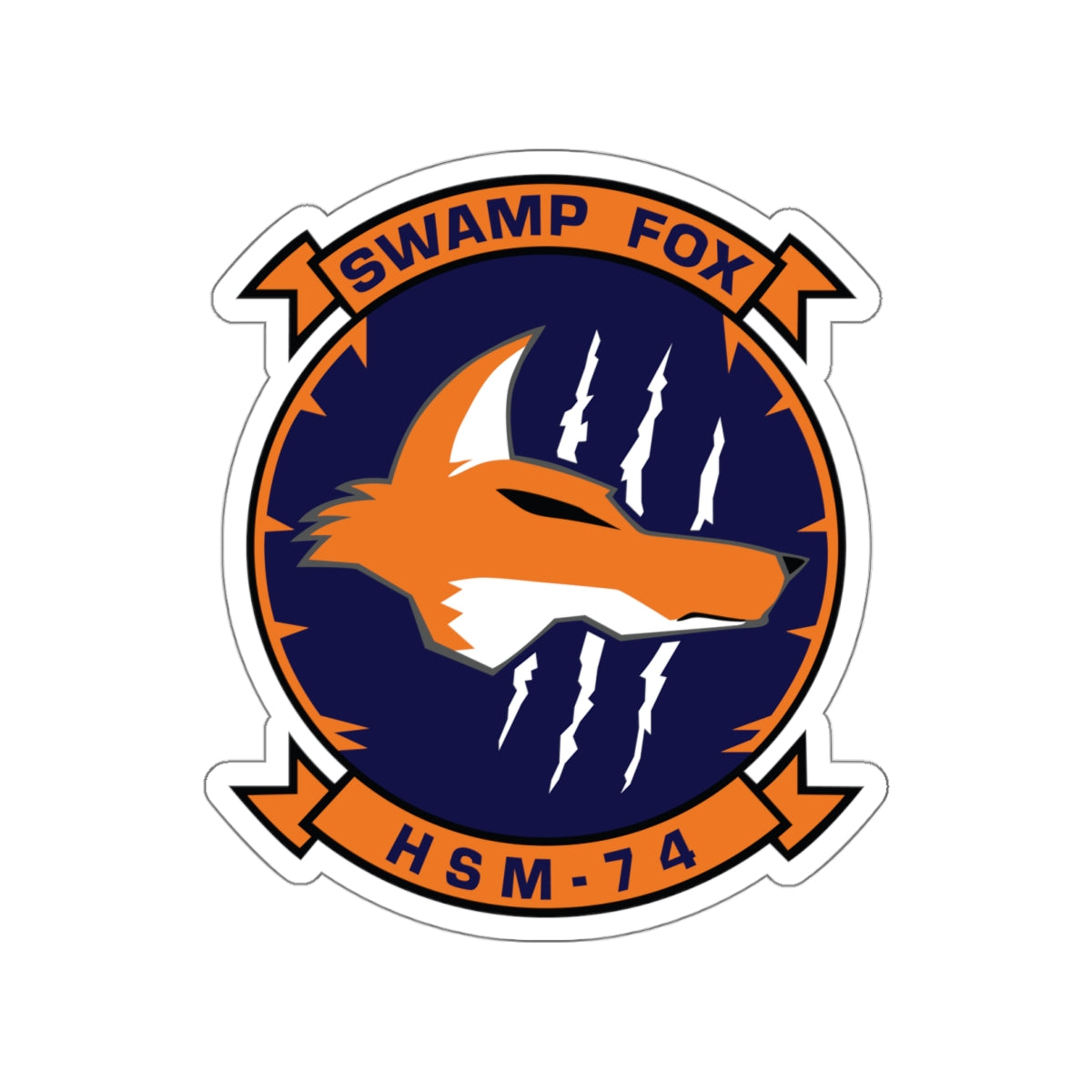 Die-Cut Vinyl Sticker - Navy - Helicopter Maritime Strike Seven Four (HSM-74) wo txt
