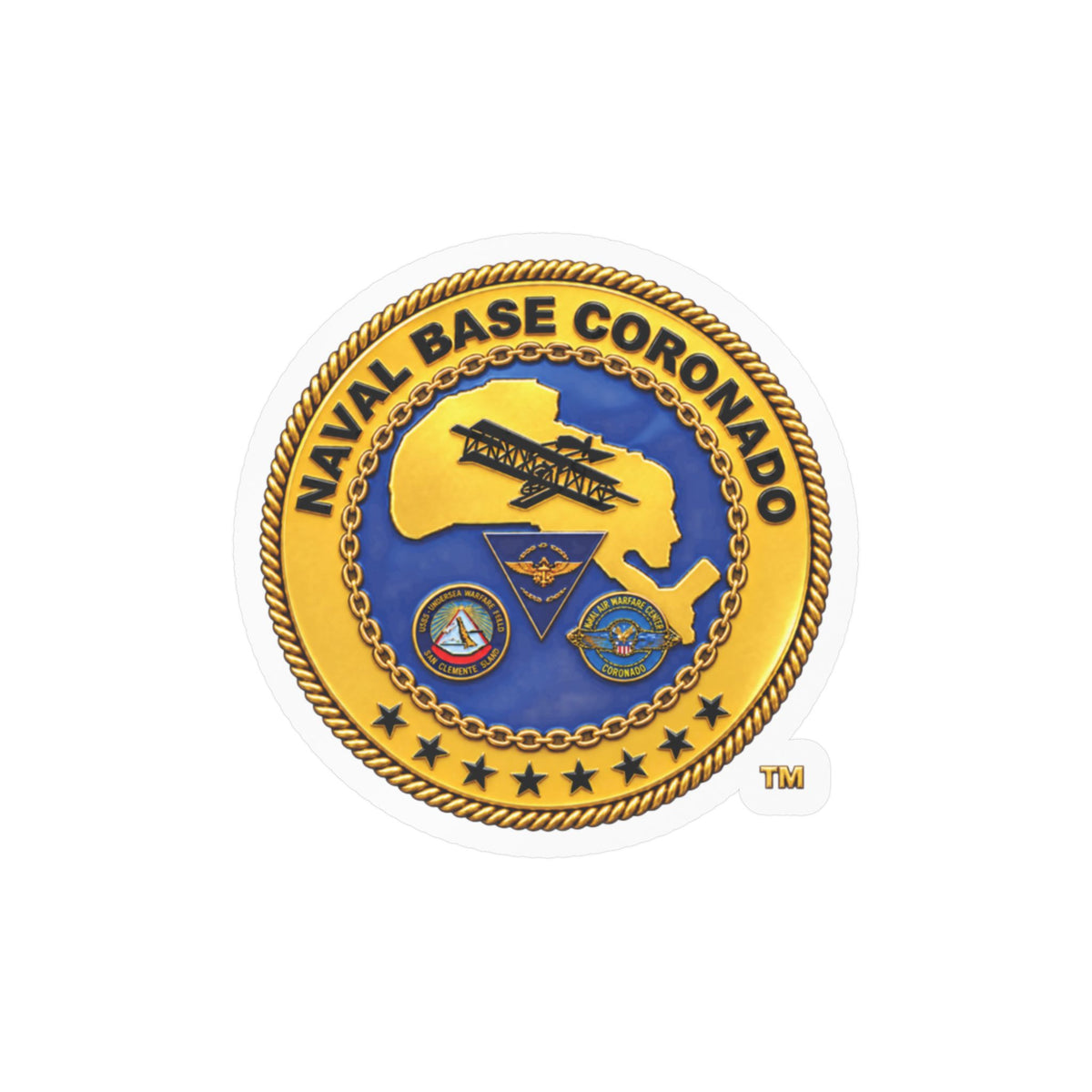 Kiss-Cut Vinyl Decal - Navy - Naval Base Coronado - Crest - 3D - Enhanced