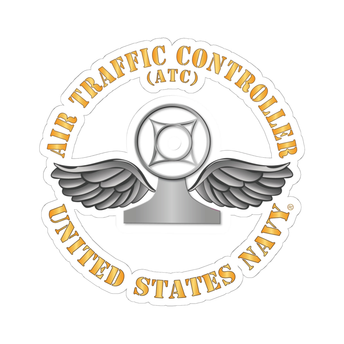 Kiss-Cut Stickers - Navy - Rate - Air Traffic Controller (ATC)