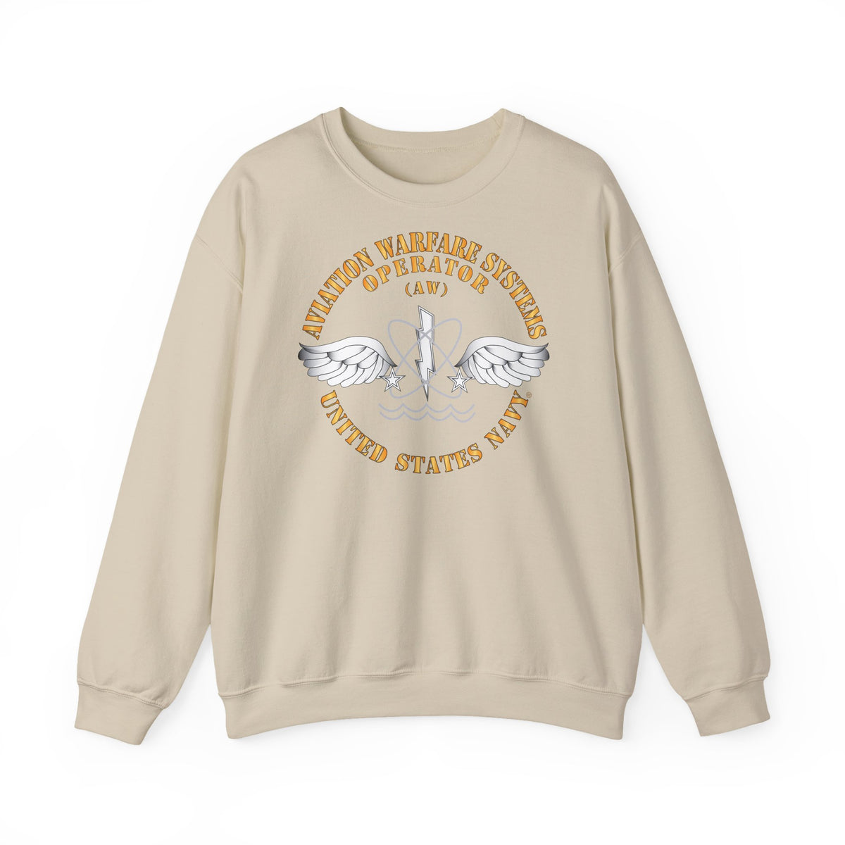 Unisex Heavy Blend™ Crewneck Sweatshirt - Navy - Rate - Aviation Warfare Systems Operator (AW)
