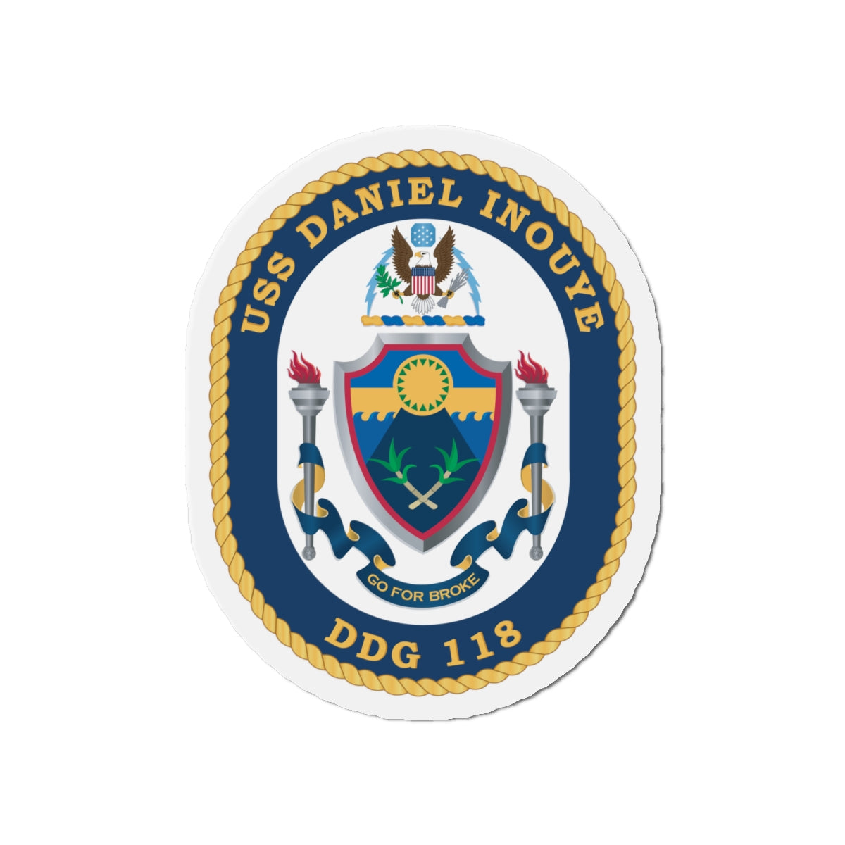 Die-Cut Magnet - Navy - USS Daniel Inouye (DDG-118) wo txt