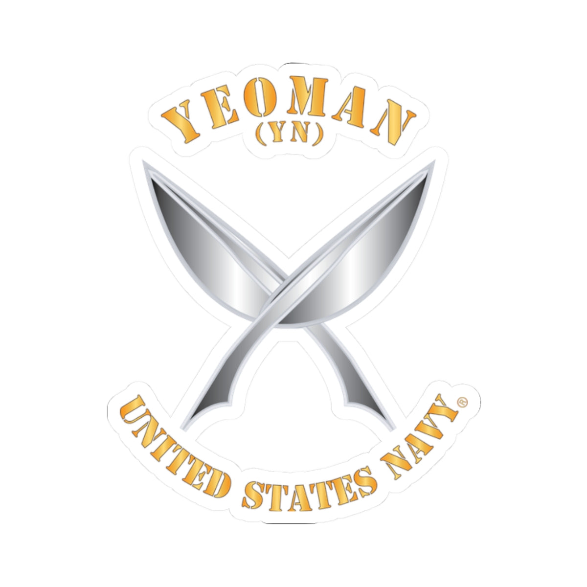 Kiss-Cut Stickers - Navy - Rate - Yeoman (YN)