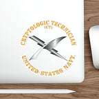 Die-Cut Vinyl Sticker - Navy - Rate - Cryptologic Technician (CT)