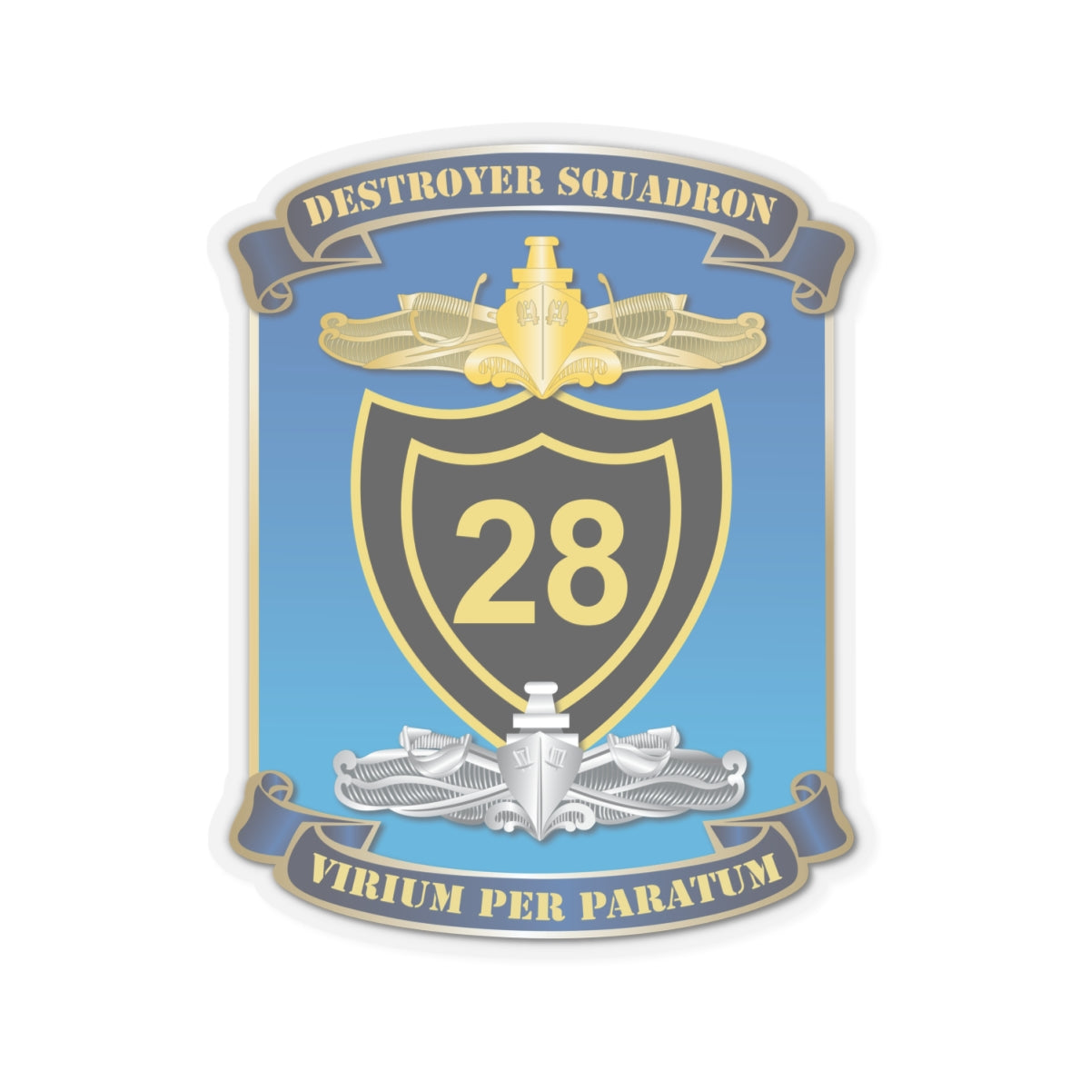 Kiss-Cut Stickers - Navy - Destroyer Squadron 28 (DESRON-28) wo Txt
