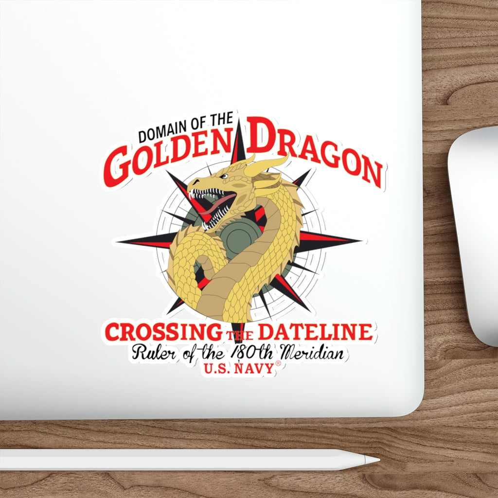 Die-Cut Vinyl Sticker - Navy - Domain of the Golden Dragon wo Txt X 300
