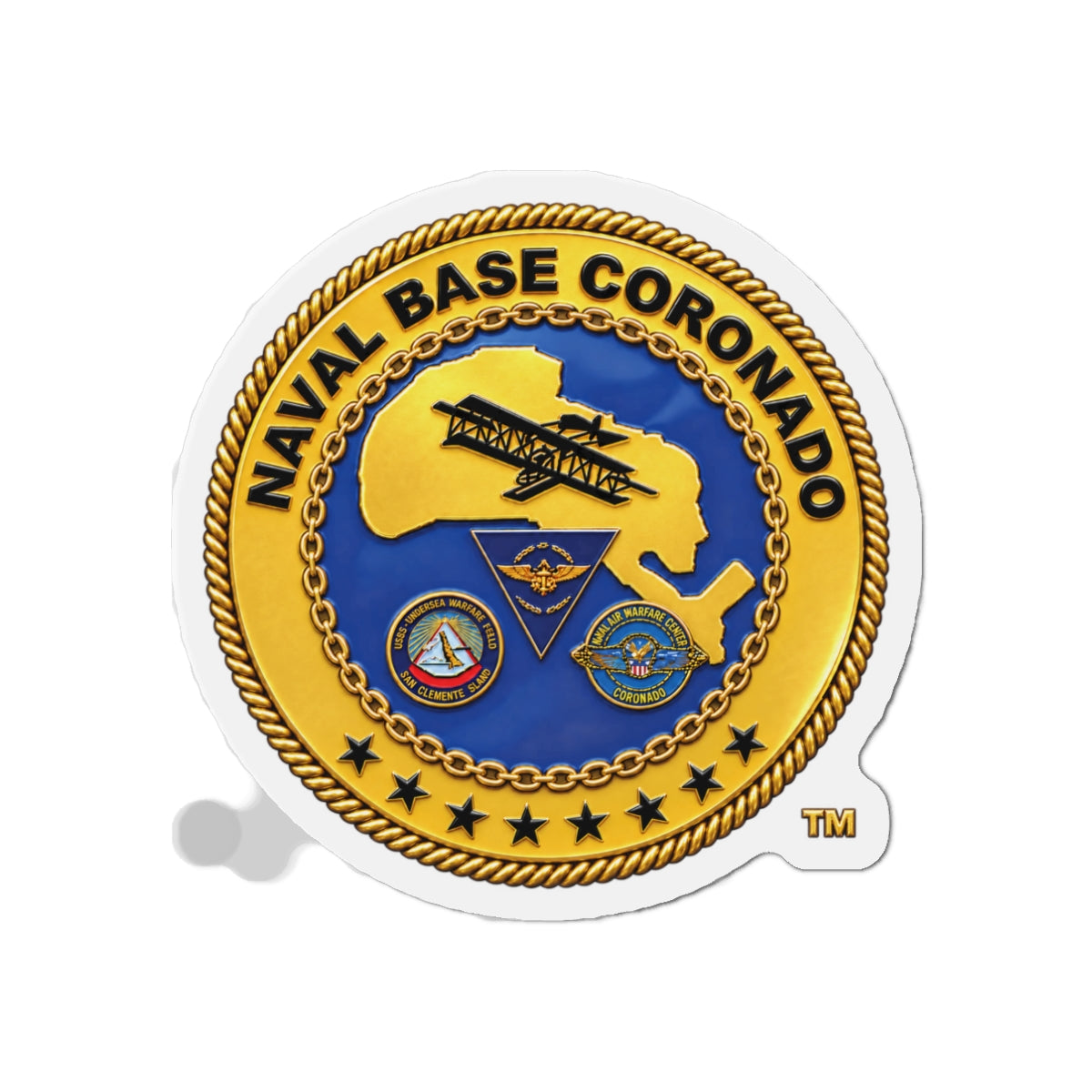 Die-Cut Magnet - Navy - Naval Base Coronado - Crest - 3D - Enhanced