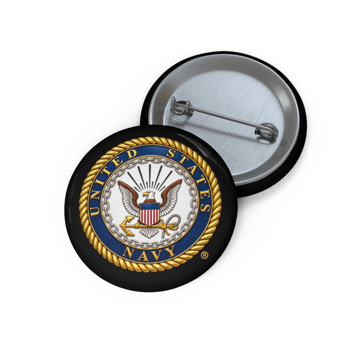 Pin Button - United States Navy Seal - Emblem - 3D - Enhanced