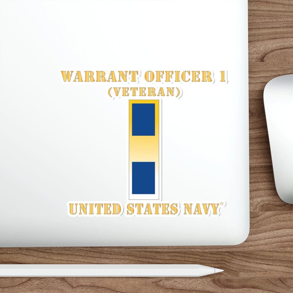 Die-Cut Vinyl Sticker - Navy - Warrant Officer 1 - Veteran