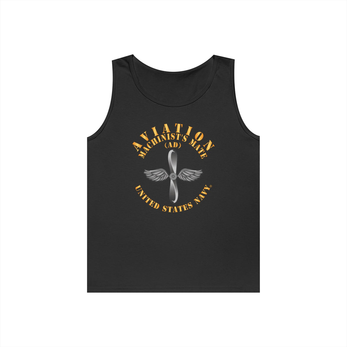 Unisex Heavy Cotton Tank Top - Navy - Rate - Aviation Machinist's Mate (AD)