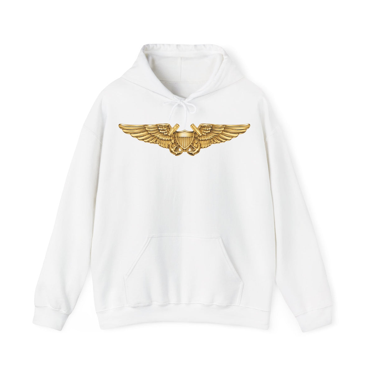 Unisex Heavy Blend™ Hoodies - Navy - Badge - Naval Flight Officer Wings wo txt - 3D - Enhanced