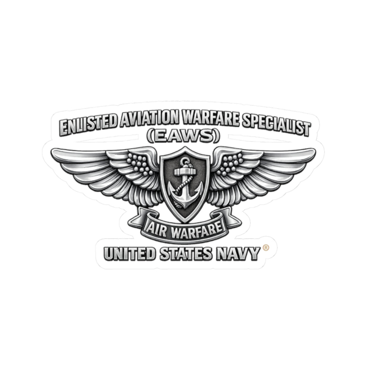 Kiss-Cut Stickers - Navy - Badge - Enlisted Aviation Warfare Specialist