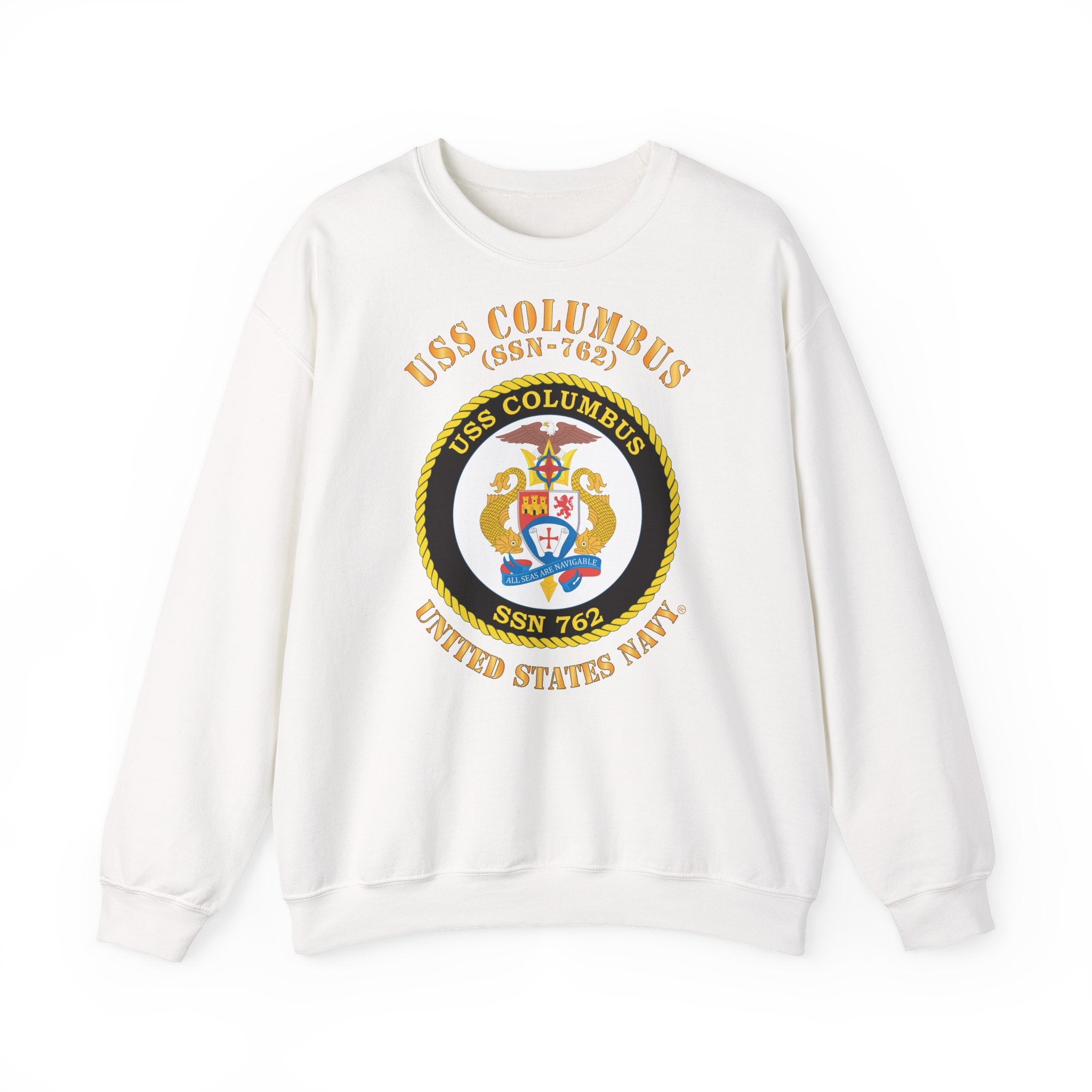 Unisex Heavy Blend™ Crewneck Sweatshirt - Navy - USS Columbus (SSN-762)