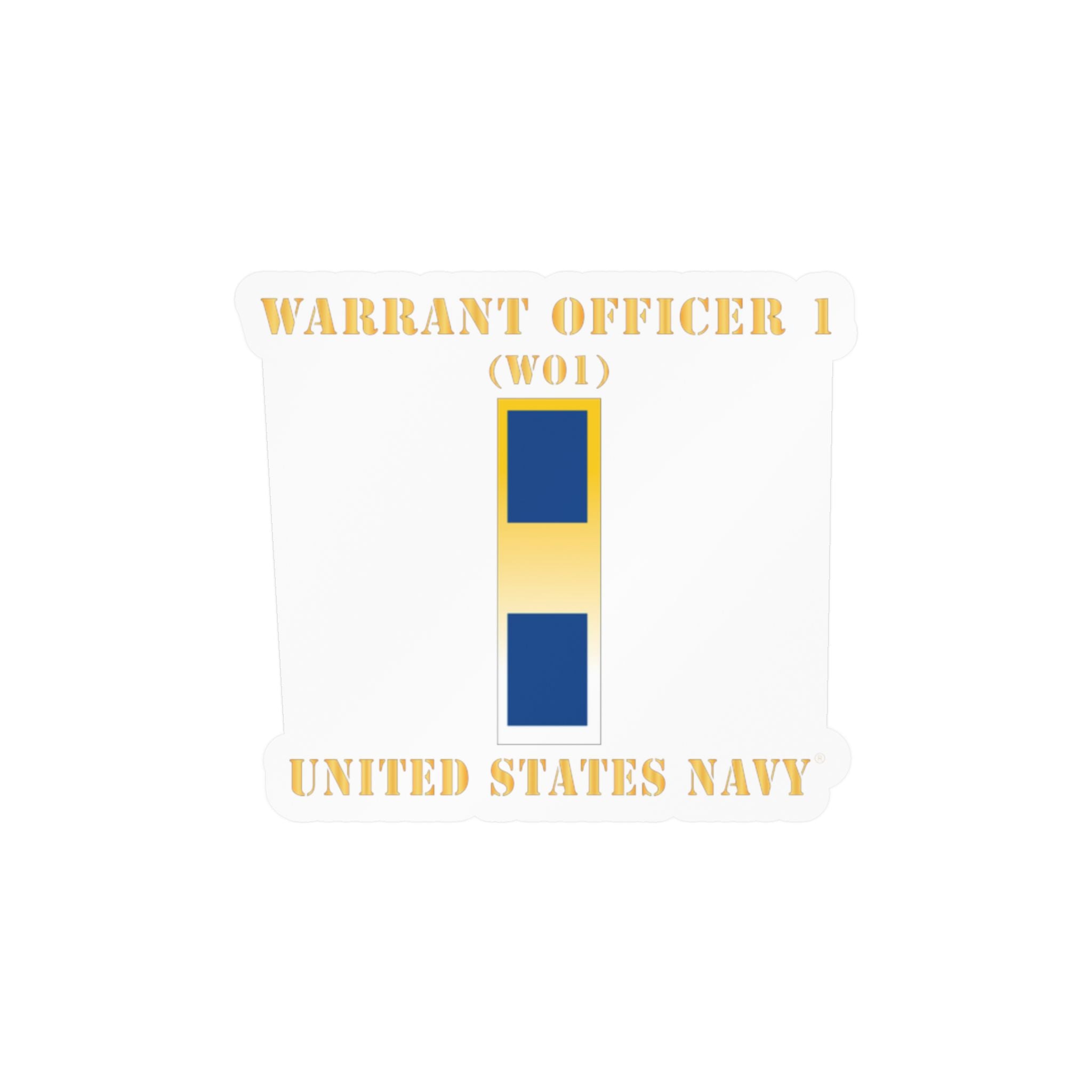 Kiss-Cut Vinyl Decal - Navy - Warrant Officer 1 - CW01
