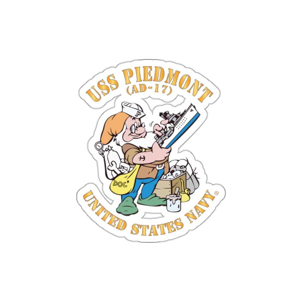 Die-Cut Vinyl Sticker - Navy - USS Piedmont (AD-17)